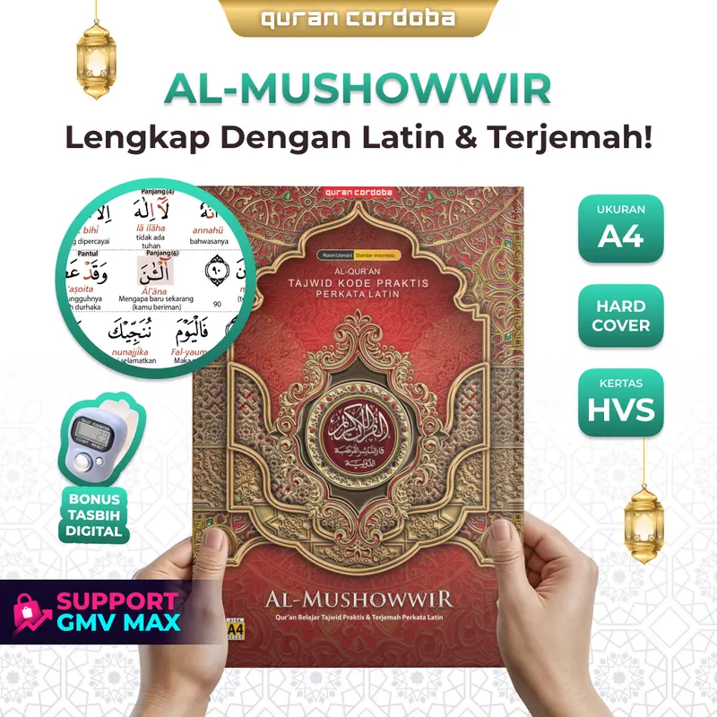 [Ukuran A4] Al-Quran Al-Mushowwir Tajwid Praktis Per Kata Latin Terjemahan dengan Ukuran A4 (Besar)