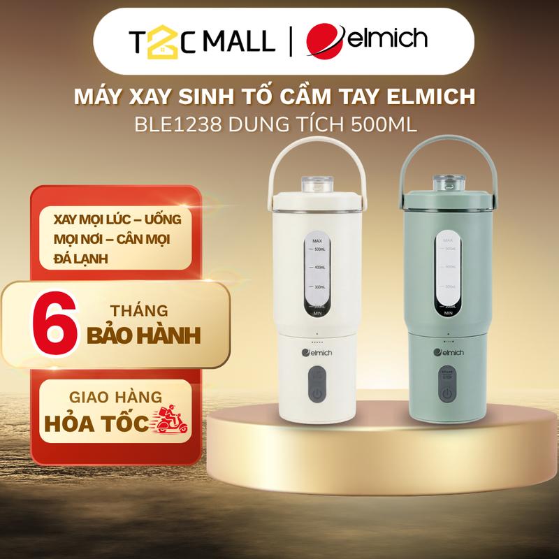 Máy Xay Sinh Tố Cầm Tay Elmich 500ml Hàng Cao Cấp BLE1238 Xay Mọi Lúc – Uống Mọi Nơi – Cân Mọi Đá Lạnh - T2C MALL