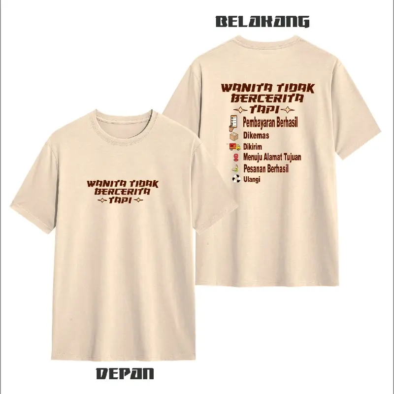 Kaos T-shirt Wanita Tidak Bercerita Tapi....Baju Distro Catton Combad24s tebal Nyaman Cewek Keren 4