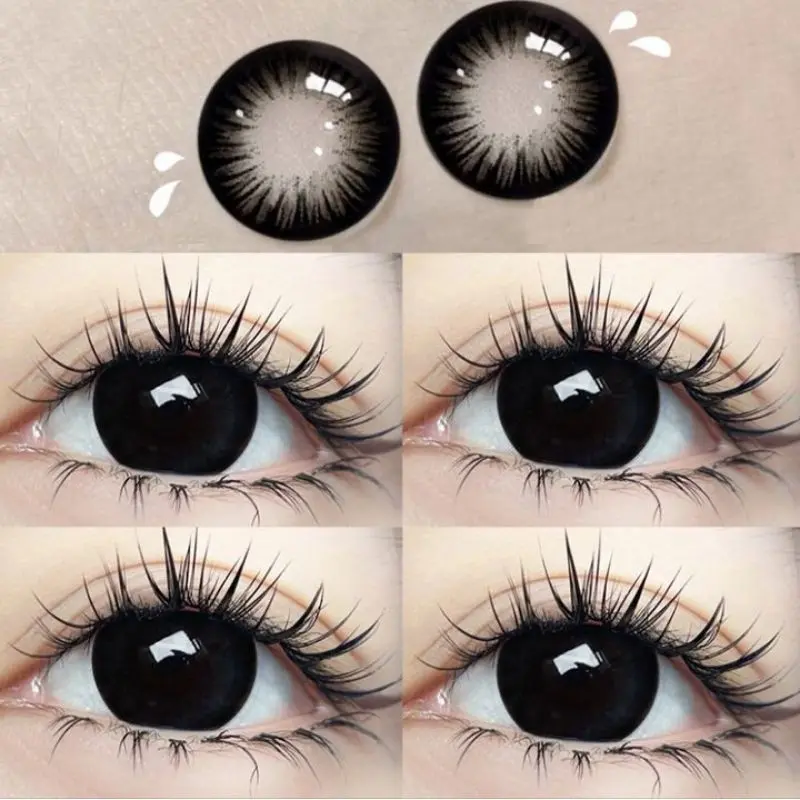 (Free Case)Softlens Pure Black by Irislab  Normal dan Minus Contact Lens Eye Soflens Lensa Brown 3