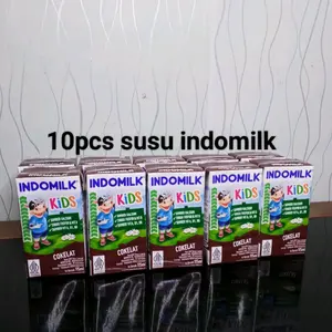 10pcs susu indomilk kids 115ml rasa coklat dan strawberry