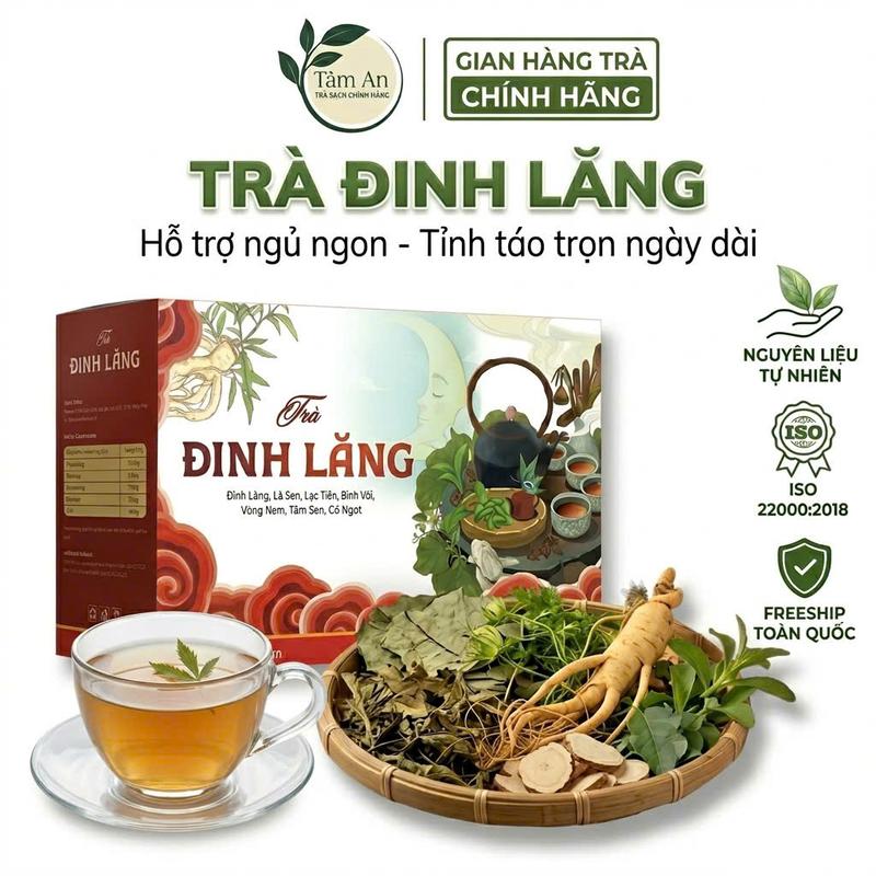 Trà Ngủ Ngon Đinh Lăng Thảo Mộc Dễ Ngủ Tự Nhiên Hộp 30 Gói