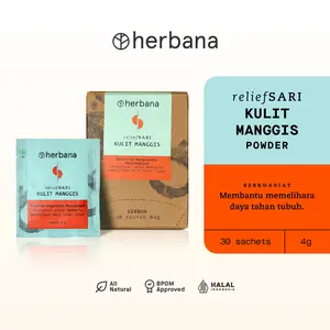 Herbana Relief Sari Powder Kulit Manggis Memelihara Daya Tahan Tubuh & Kaya Antioksidan - Isi 30 Sachet @4g