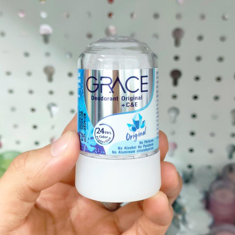 Grace Lăn Nách Khử Mùi Đá Khoáng Natural Deodorant 70g - Thương Hiệu Thái Lan Chính Hãng Mát Lạnh Khô Thoáng Hiệu Quả Không Cồn Không Màu Không Mùi 