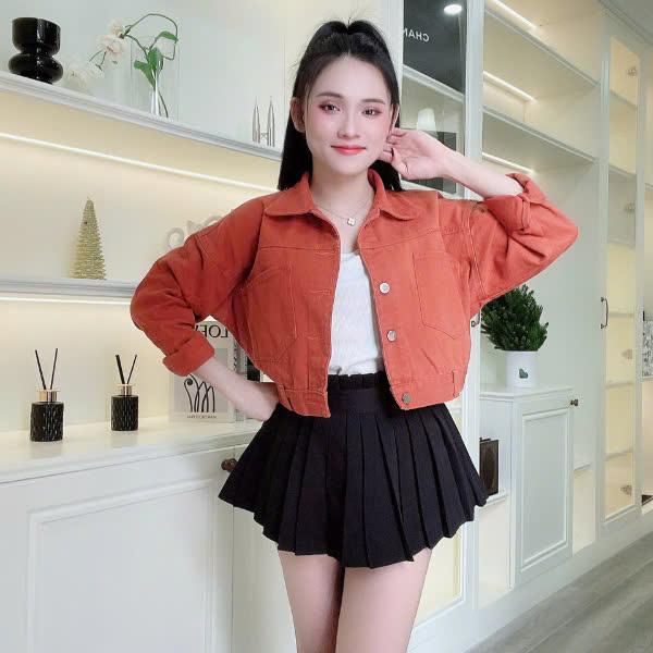 Áo Khoác Kaki Jean Nữ MOLADY K428 Thiết Kế 2 Túi Form Trơn Đơn Giản Top Jacket 1