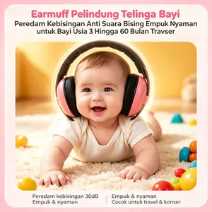 Earmuff Pelindung Telinga Bayi Peredam Kebisingan Anti Suara Bising Empuk Nyaman untuk Bayi Usia 3 Hingga 60 Bulan Travel Pesawat Konser