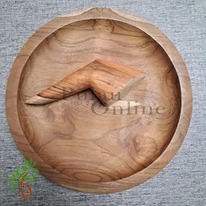 Cobek Kayu 30cm Dan 27cm- Pulau online