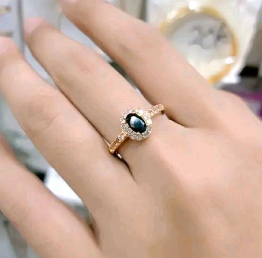 Cicni Wanita Titanium Anti Karat Permata Tanam Oval Cantik Elegan Rings