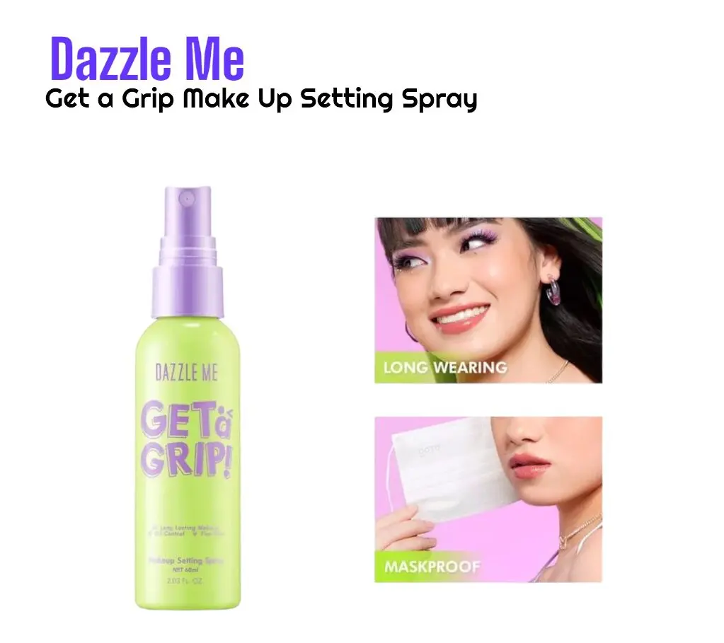 DAZZLE ME Setting Spray Get a Grip Make Up Setting Spray Beauty Protecting 4 X Hydrating Makeup