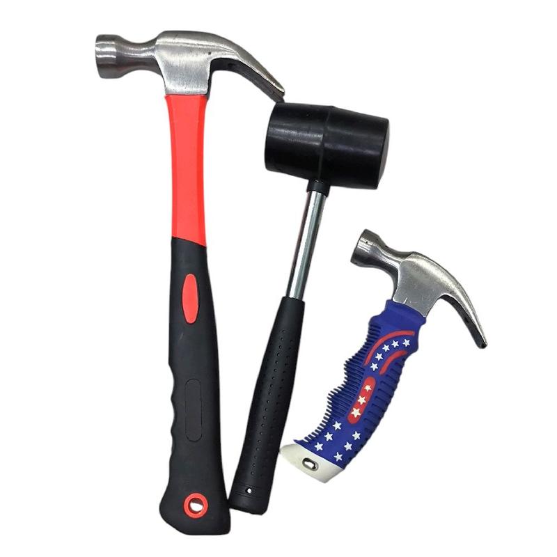 Combo 3 Cây Búa Gồm Búa Đóng Nhỗ Đinh Size Lớn 0.5kg + Búa Lùn Nguyên Khối 0.25kg Và Búa Cao Su Cán Inox