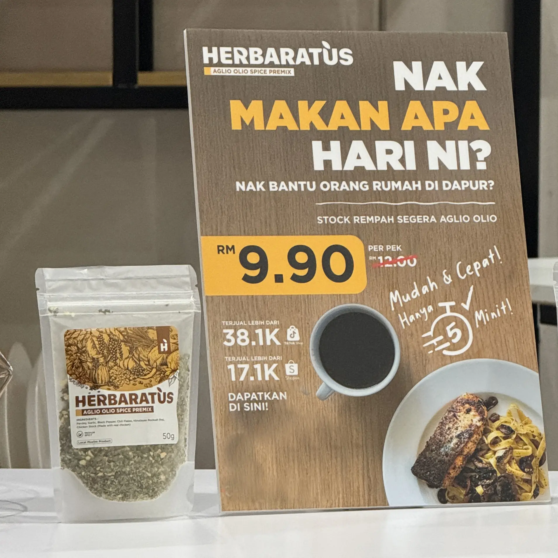 HERBARATUS | Aglio Olio Spice Premix / Rempah Segera Aglio Olio