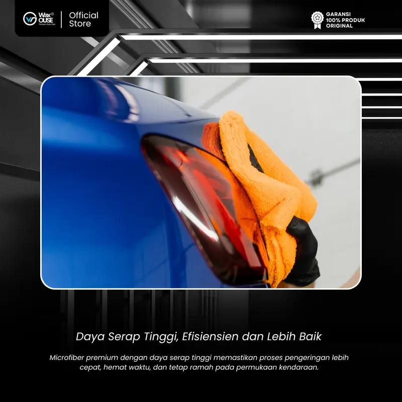 Waxouse Drying Edgeless Microfiber 420 Gsm Ukuran Besar 40x40cm - Lap Pengering Mobil Motor - Car, Kain 4