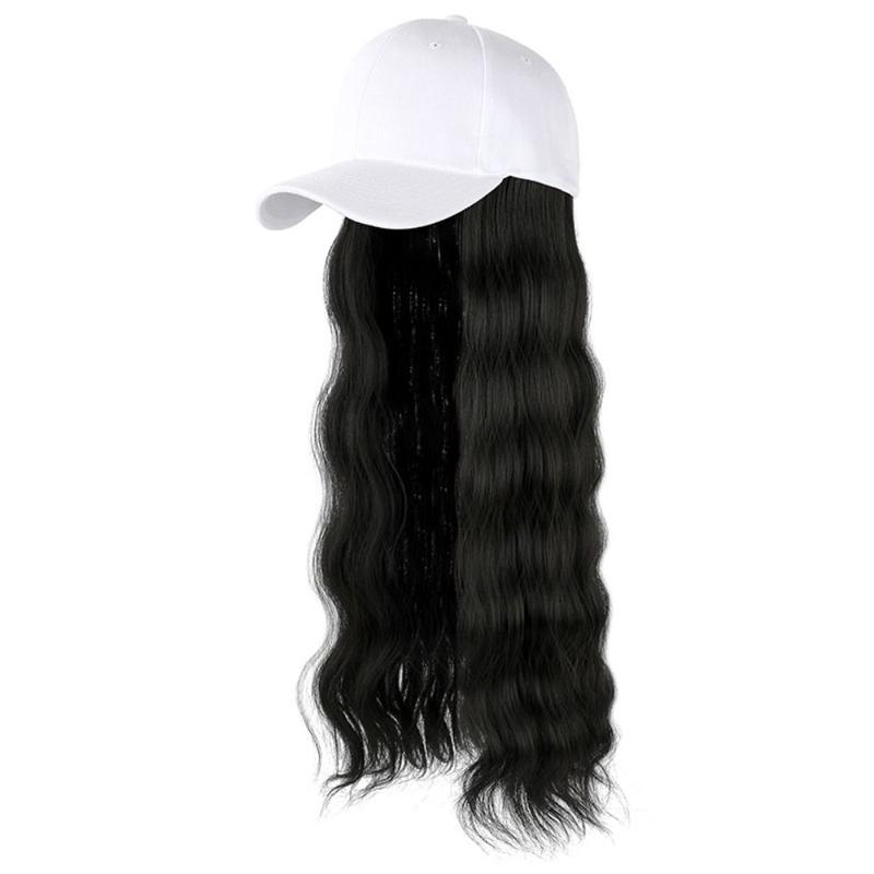 Product Introduction of Phụ Kiện Tóc Nữ Màu Nâu Mềm Mại Chất Lượng Cao Cho Mùa Hè, Nối Tóc Tự Nhiên Cho Bé Gái, Mũ Bóng Chày Tóc Xoăn, Tóc Giả Màu Đen Trắng, Sợi Chịu Nhiệt, Tóc Giả Tổng Hợp Dài Gợn Sóng 9