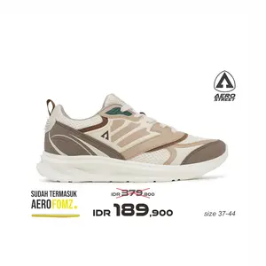 Aerostreet 37-44 Denver Natural Coklat Hijau - Sepatu Sneakers Casual