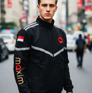 JAKET BOMBER PILOT MAXIM HITAM TERBARU/JAKET DRIVER MAXIM/JAKET BASIC HITAM TERBARU Lembut Parasut Waterproof Distro Casual Panjang Motor Pria Wanita Keren Outdoor Parka Bordir