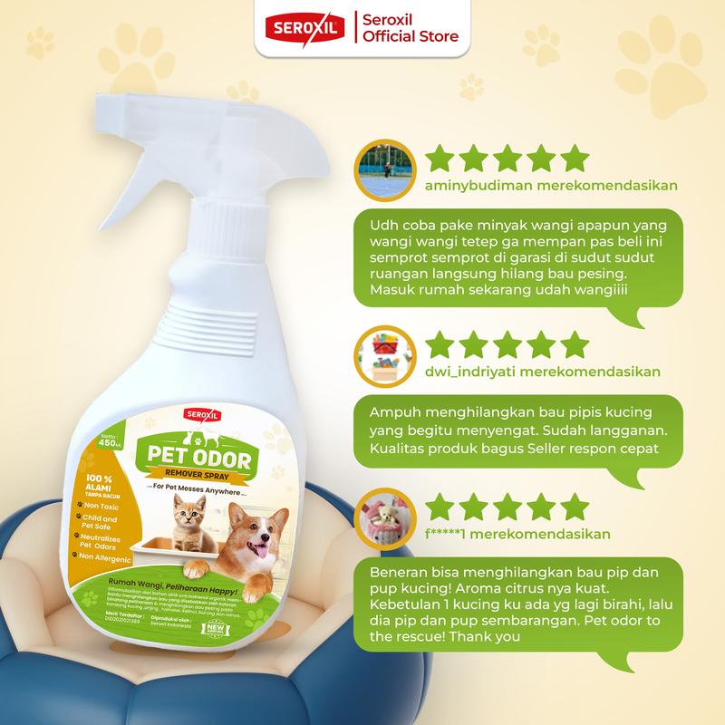 (Paket) Penghilang Bau Pesing Kotoran Kandang Kucing Anjing 1000ml (Seroxil) 3