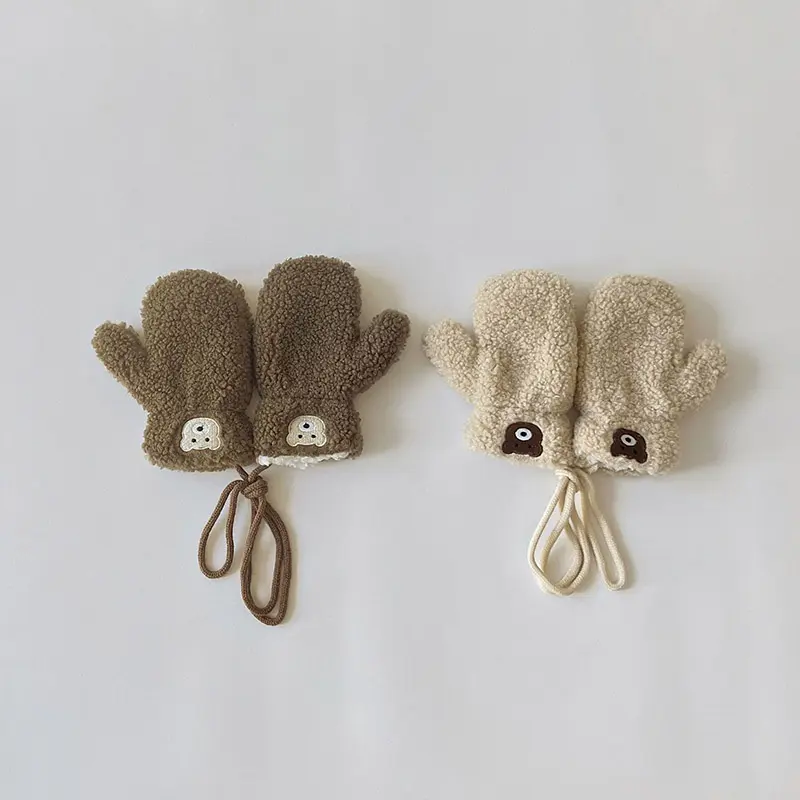 Cute Little Bear Children's Gloves Winter Outdoor Plucked Warm Boys and Girls' Gloves