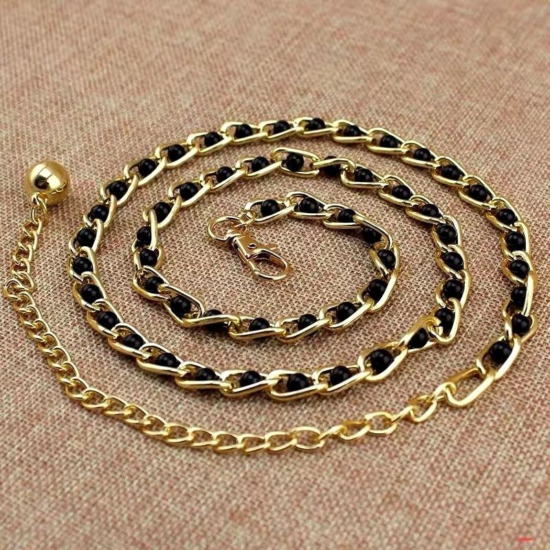 ikat pinggang dress mutiara Aksesoris Baju Wanita Pengait coquette sabuk sabuk  mutiara buat gamis rantai korean style chain belt 5