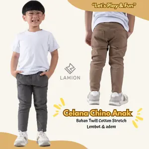 Lamion Celana Chino Panjang Anak Laki Laki 1-12 Tahun – Celana Panjang Anak Cowok Chinos Bahan Katun Lembut Nyaman Melar Bunda