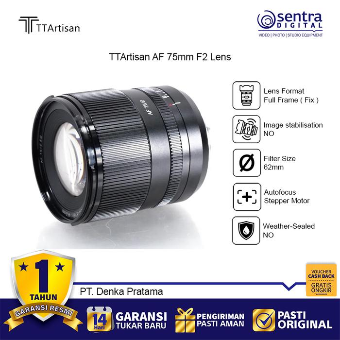 Gambar TTartisan APS-C AF 75mm F2 Lens Lensa TT Artisan Auto Focus 75 mm F/2 for Sony Fujifilm Nikon Z dari Sentra Digital Kota Surabaya Tokopedia