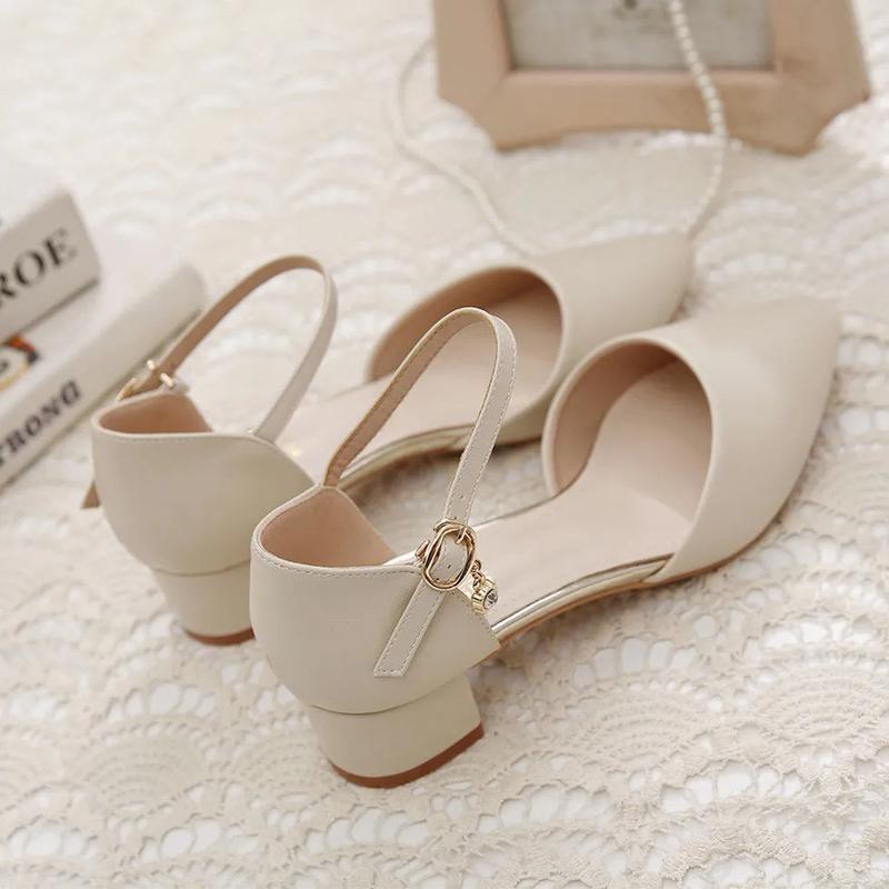 Product Introduction of Kasut musim panas untuk wanita, kasut gaun dengan tumit tengah dan kepala persegi, sandal fesyen untuk pesta perkahwinan, kasut kasual untuk wanita, banyak 4