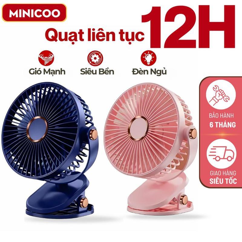 Bản Nâng Cấp Quạt Tích Điện F15 Quạt Điện Kẹp Bàn Tích Hợp Đèn Ngủ Xoay 360 Độ Có Kèm Dây Sạc quạt mini Phụ Kiện