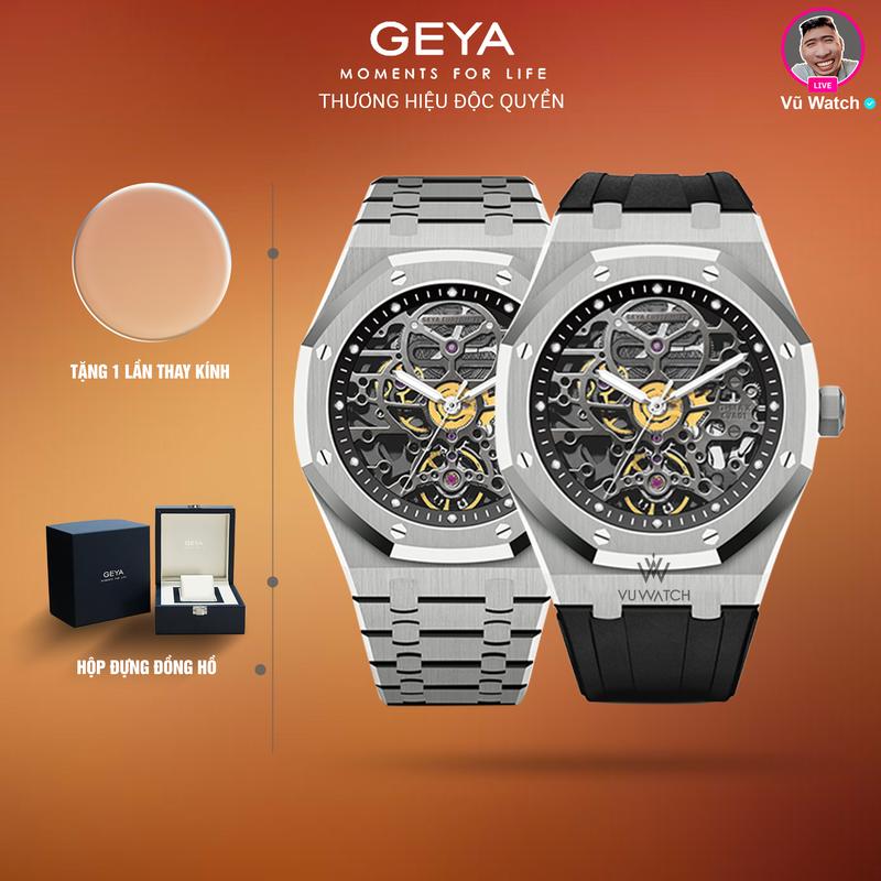  Đồng hồ cơ nam GEYA G78036+G78028  5557  | Tặng 1 lần thay kính miễn phí 