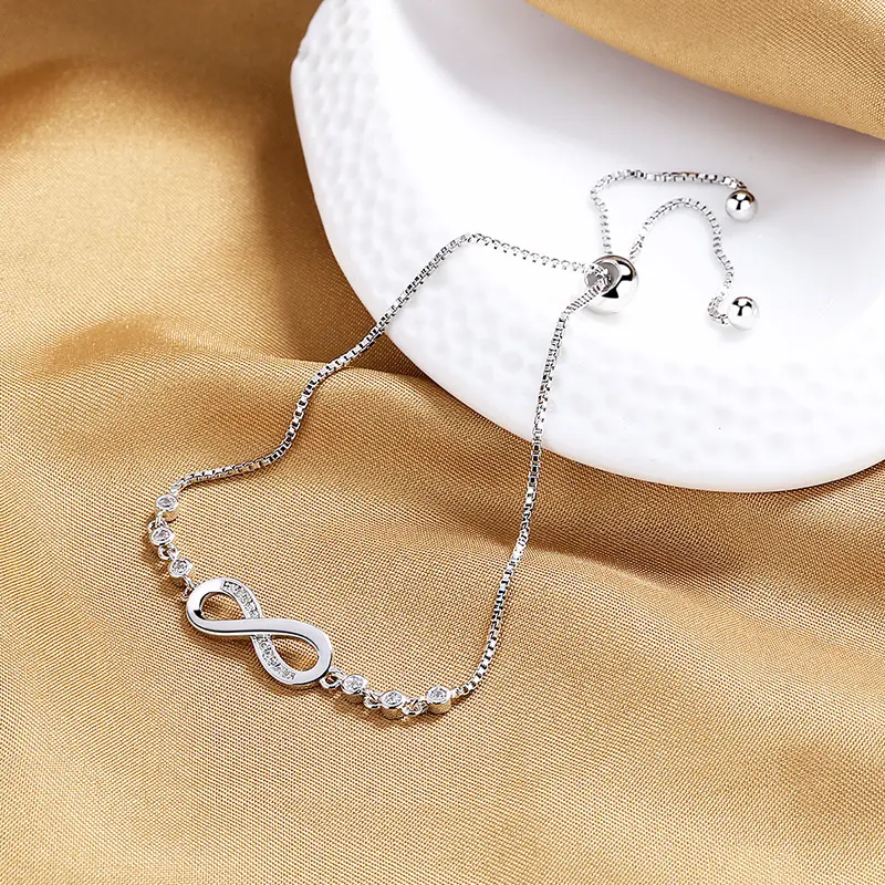 Bracelets Perhiasan modis dan sederhana cinta tak terbatas desain tarik gelang 8 karakter