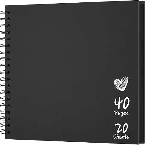 Álbum de recortes de 10 x 10 pulgadas, álbum de recortes de tapa dura, papel kraft y álbumes de fotos, 40 páginas, perfecto para fotos de 4 x 6 / 5 x 7 pulgadas, libro de recuerdos para familia, boda
