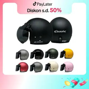 Helm BOGO RETRO DEWASA CLASSIC dengan Kaca Datar Cembung Busa Tebal Batok Besar Tali Dagu Kulit Cat Tahan Gores ABS SNIB untuk Pelindung Motor Anda Aksesoris promo cewek couple hijab vespa matic Motorcycle