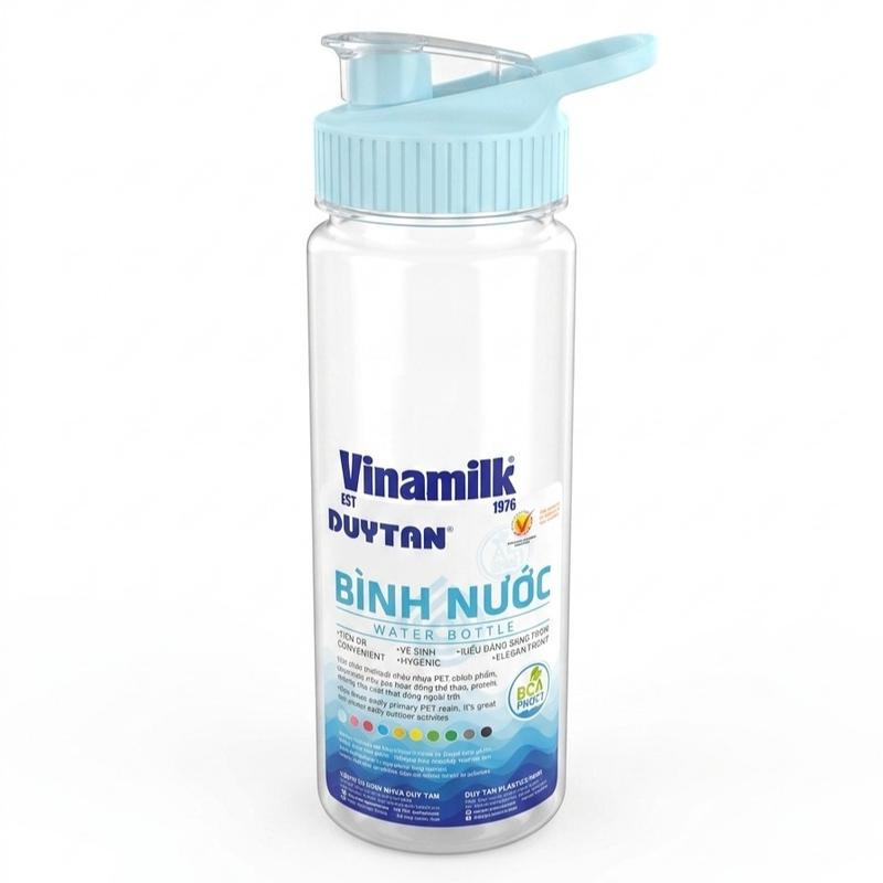Bình nước nhựa Duy Tân 700ml nắp bật có thể treo. Hkm Vinamilk