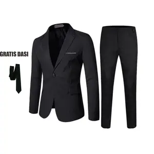 SETELAN JAS PRIA 2IN1 JAS FORMAL PRIA BLAZER PRIA JAS NIKAH JAS BLEZER PRIA JAS PRIA SLIMFIT Celana Semi Wisuda Hitam