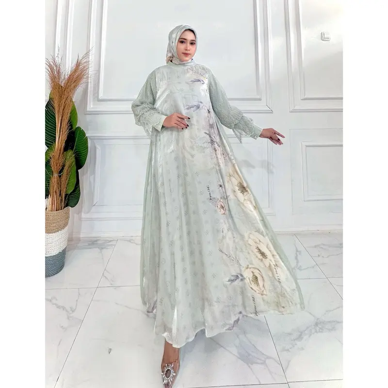 GAMIS SHIMER SET HIJAB S4 6451 BY HAMIDAH COLEKTION 6