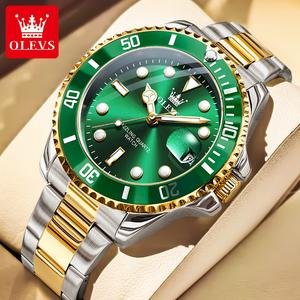 OLEVS Relojes de Esfera Grande para Hombre, Bandas de Reloj de Acero Inoxidable, Relojes de Cuarzo Analógicos Impermeables Diurnos, Ideas de Regalos de San Valentín para Niños   5885