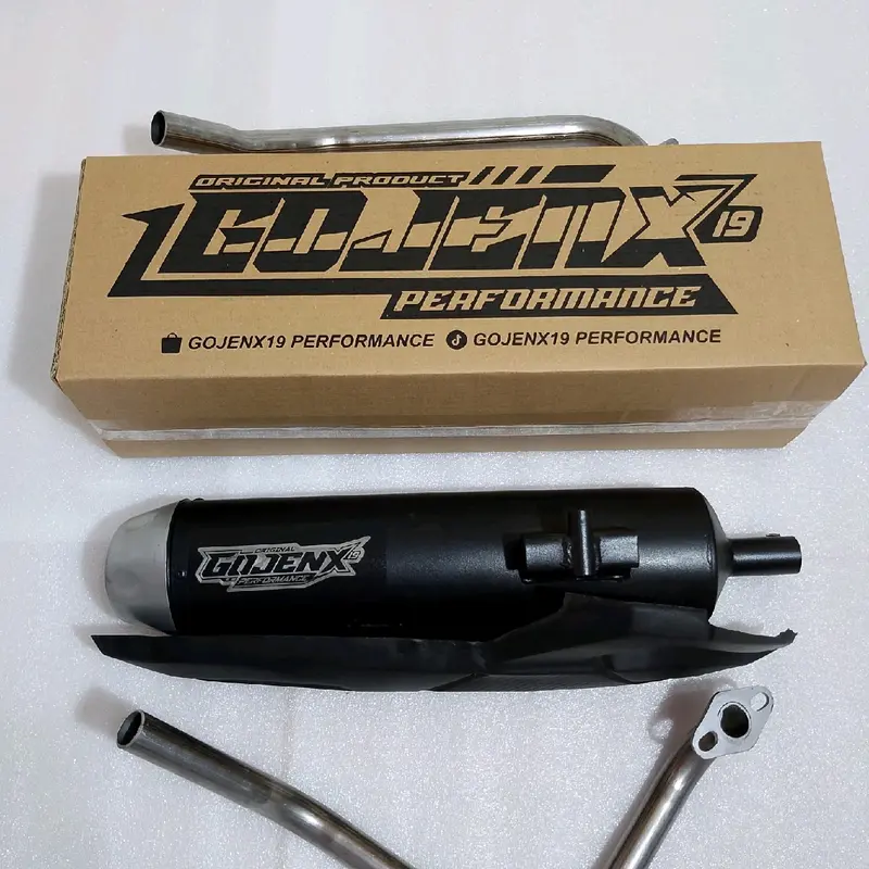 Knalpot Motor Matic GOJENX19 Performance Type SR-02 Beat,Vario,Scoopy,Pcx,Mio,Aerox,Nmax,Spin,Nex,Skydrive,Skywave Hitam Coating Suara Bass Adem Motorcycle 0