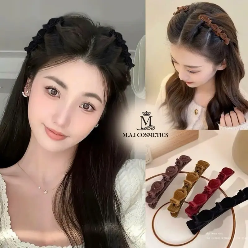 Kẹp Tết Tóc Mái 3 Tầng - Phủ Lớp Nhung Nên Vận Chuyển Sẽ Trầy Nhẹ
