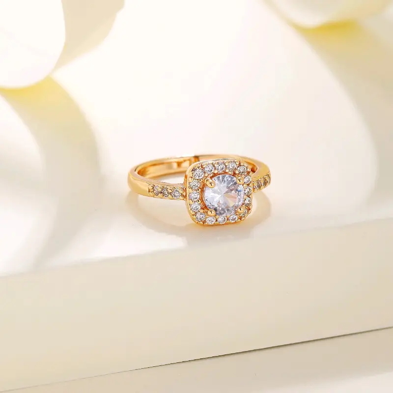 Cincin Kotak Full Permata Zircon Xuping Premium Dewasa by Yunqi Jewellery - Rings 1