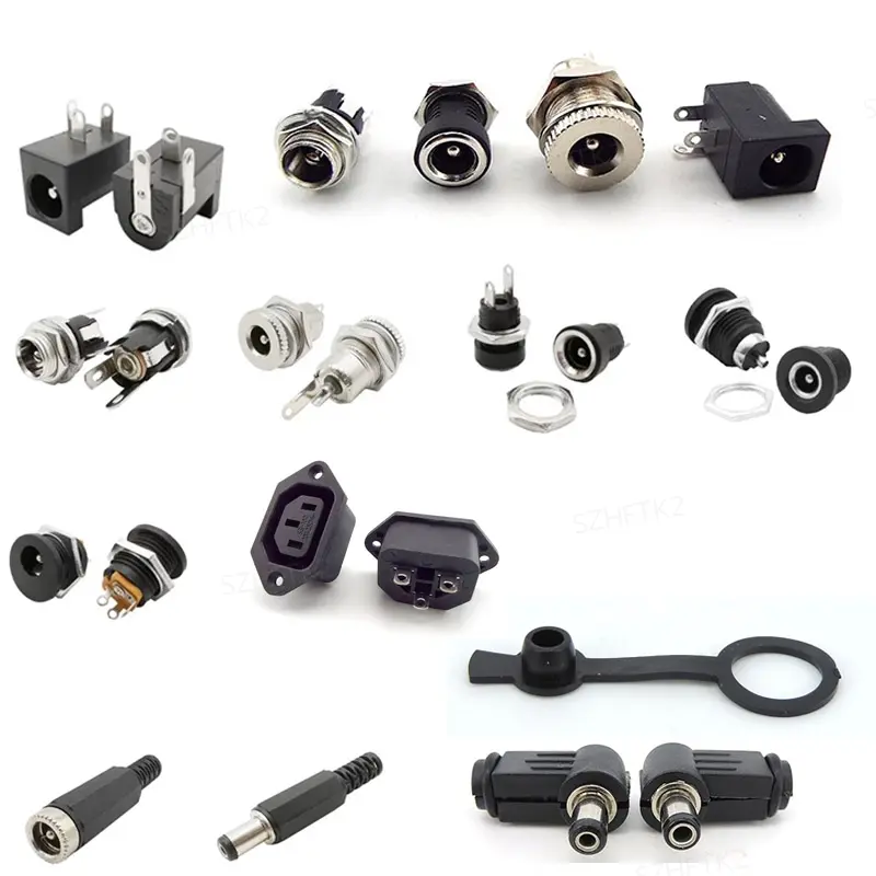 DC Power Male Plug/Female Jack Connector 5.5x2.1mm 5.5*2.5mm Power Male Jack plug Socket Nut Panel Mount  SG2H