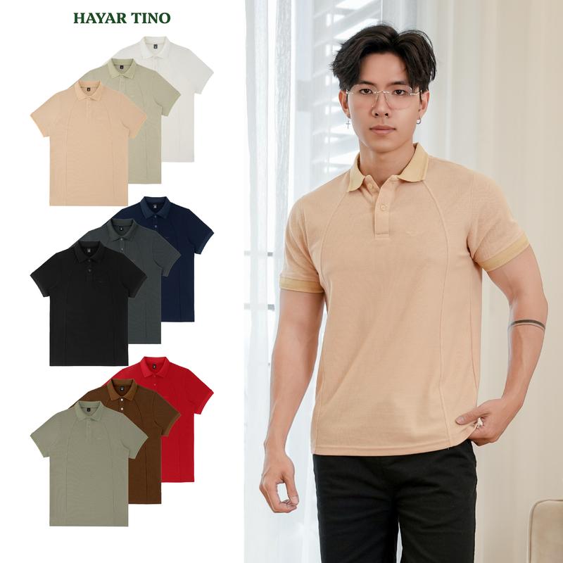 TẶNG HỘP Áo Polo Nam HAYAR Trơn Basic Vải Cotton Cổ Bẻ Thêu Logo Nhiều Màu Thoáng Mát Co Giãn HYR.CTT.BS Size M L XL XXL