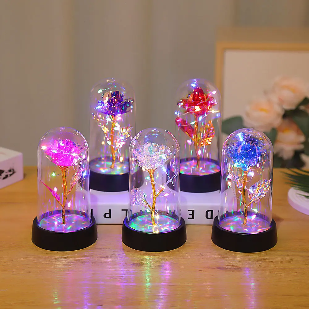 【UBaby】Lampu LED Kemasan Kotak Kado Bunga Hiasan Mawar Kado Mawar Kado Hari Valentine/Hari Ibu