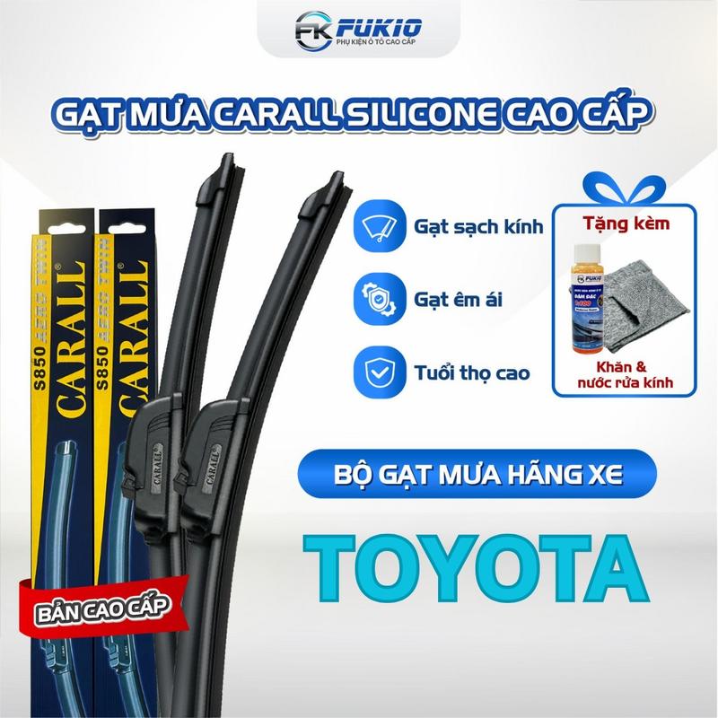Gạt Mưa Ô Tô Carall Dùng Cho Hãng Toyota - Thân Mềm Lưỡi Cao Su Tự Nhiên - Gạt Sạch Êm Không Gây Trầy Kính - Bảo Hành 1 Đổi 1