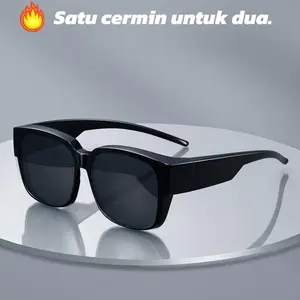 BISA COD Kacamata Hitam 2026 Wanita Pria Optik Antiradiasi Dengan Fashion Sunglasses Eyewear UV400 Frame Korea Style Kacamata hitam Satu Cermin untuk Dua T37