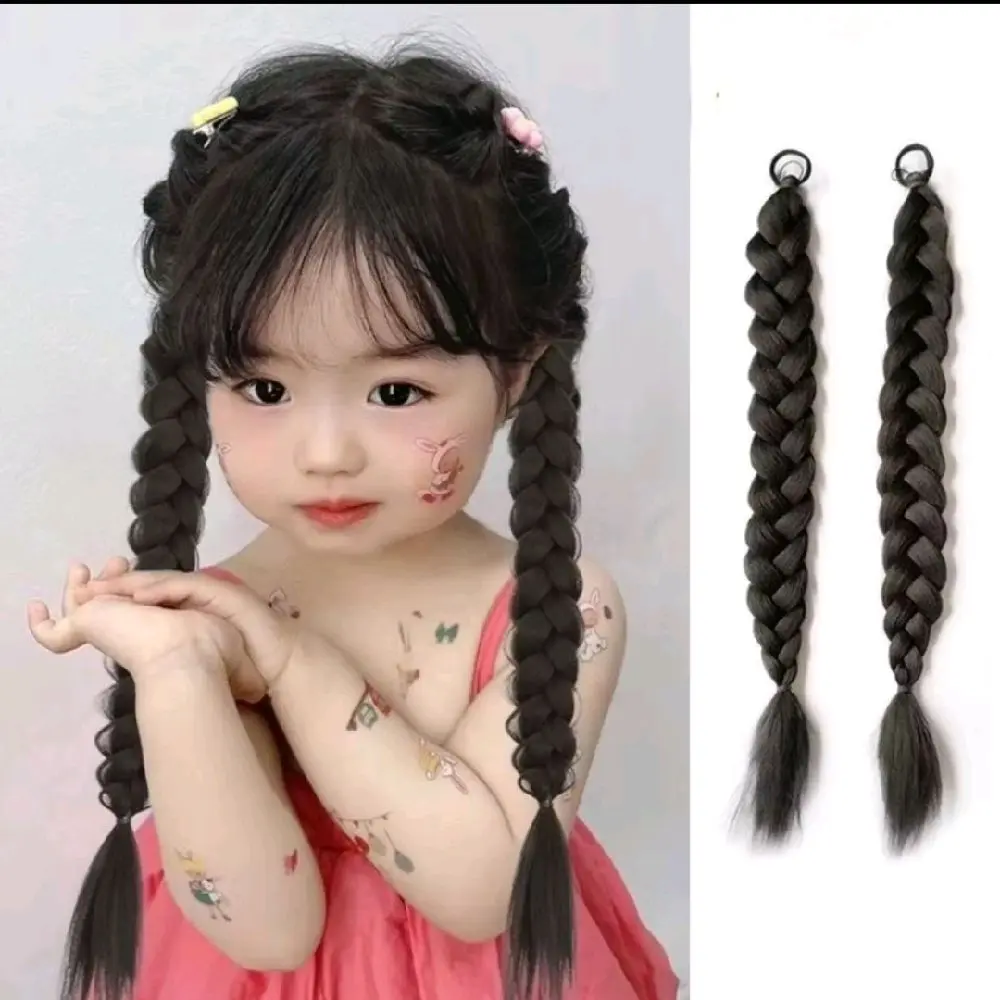 Twins hairs Ikat Rambut Sambung Anak Hair Extension Model Kepang 1 Pasang ( 2 pcs )