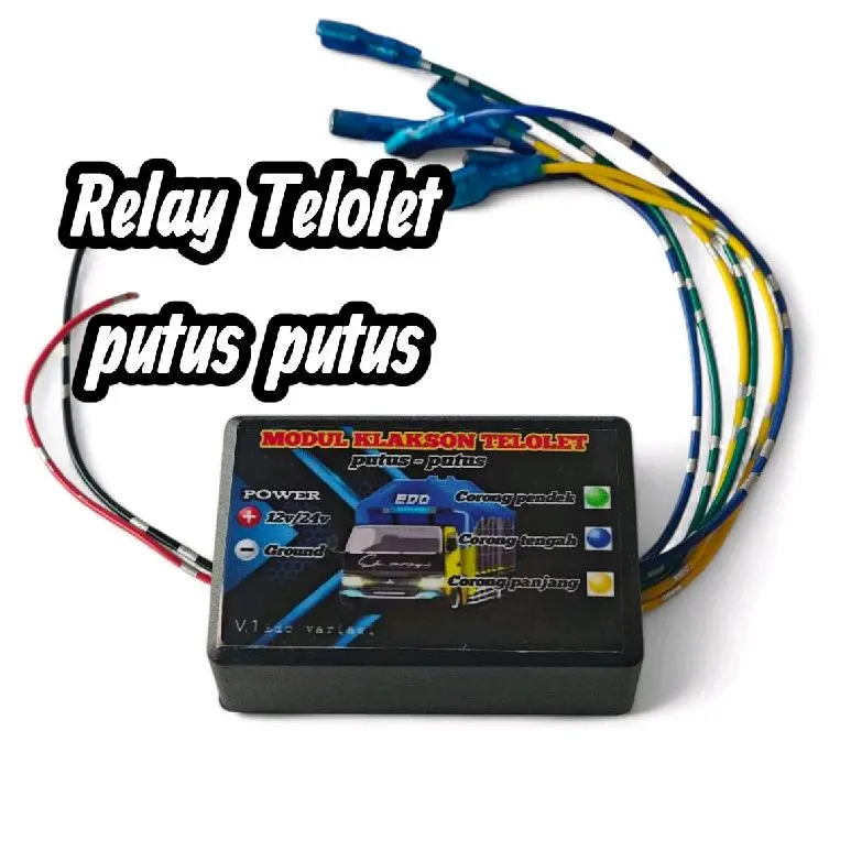 Modul Klakson Telolet Putus Putus 3 Corong ala Marco Italy Universal 12/24V Aksesoris Car Relay Klakson Telolet 3 Corong Suara Putus-Putus