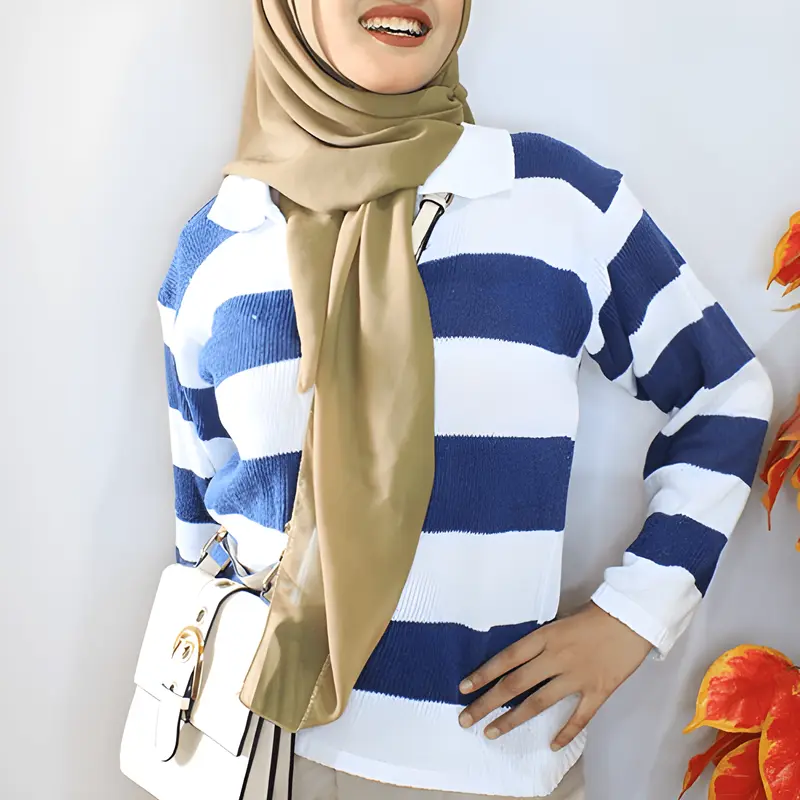 Varas Collection - Favor Sweater Rajut Wanita Murah Korean Style Collarneck - Fit, Baju Knitwear Motif Panjang Atasan Oversize Basic 0