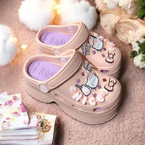 Sandal Anak Perempuan Terbaru Hello Kitty Selop Baim Anak Cewek Korean Style Tinggi Karet Tebal Ringan Empuk Fashion Size 24-35