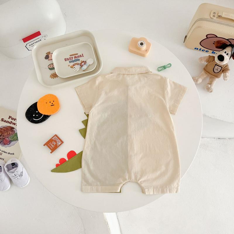 Product Introduction of 0-2 year old newborn summer cartoon dinosaur male baby thin breathable shirt jumpsuit crawling suit 2