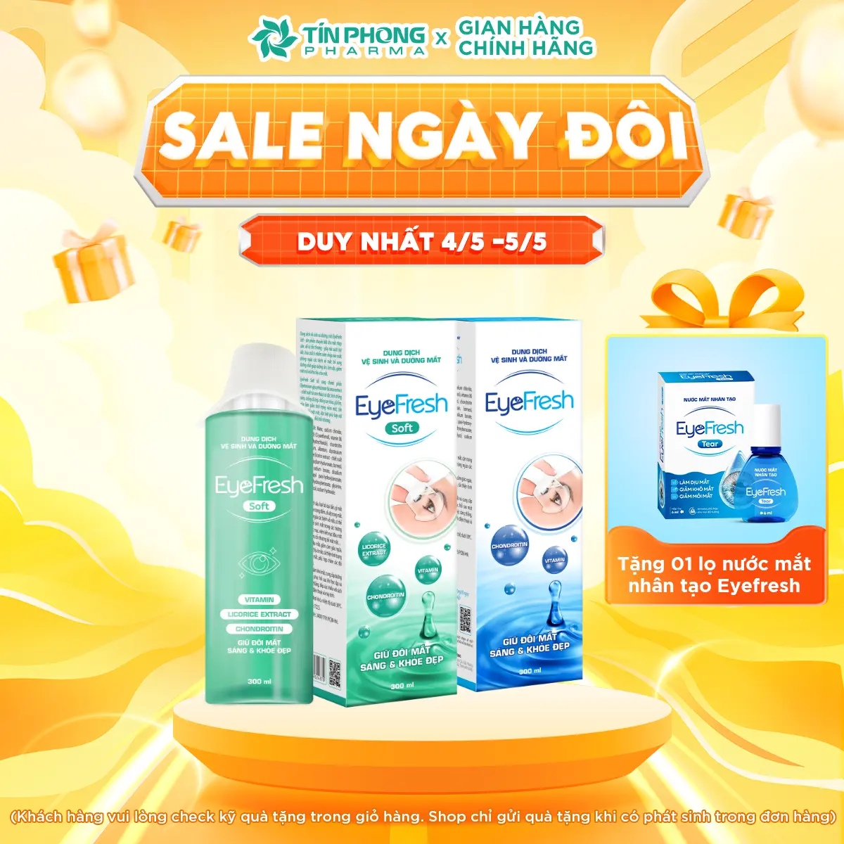 Nước Rửa Mắt EYEFRESH Hỗ Trợ Làm Sạch Dưỡng Ẩm Mắt 300ml TVT019