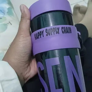 Botol Minum Plastik Happy Supply Chain 900 ML Stylish Serbaguna Free Gantungan