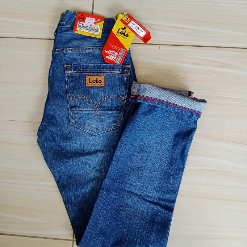 TERBRU CELANA LOIS PREMIUM, HANYA 2 WARNA ORIGINAL Jeans Biru Nyaman Denim Panjang Cowok Keren Pria Tebal Standar Hitam Distro 3